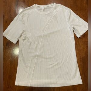 lululemon athletica Women’s White Short Sleeve Tee Wide Ribbed w/Diagonal Seam M
